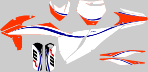 thumbnail image 2 of Custom Graphics Kit For KTM 50SX (2002–2008) – MINI ADVENTURE PRO SR JR, Razor-Orange, Free Custom Name 2 of 5