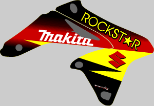 Suzuki RMZ Rockstar Makita shroud graphics
